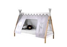 Hausbett >TIPI< in Weiß/Kiefer natur aus...