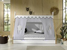 Hausbett >TIPI< in Weiß/Kiefer natur aus...