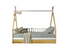 Hausbett >TIPI< in Weiß/Kiefer natur aus...