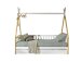 Hausbett >TIPI< in Weiß/Kiefer natur aus Massive Kiefer - 206x185,1x96cm (BxHxT)