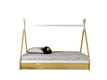 Hausbett >TIPI< in Weiß/Kiefer natur aus...
