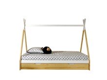 Hausbett >TIPI< in Weiß/Kiefer natur aus...