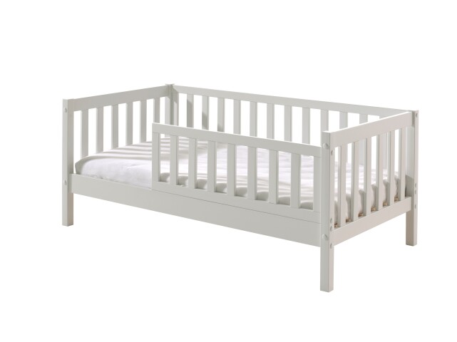 Kinderbett >TODDLER< in Weiß aus Massive Kiefer - 148x60x76cm (BxHxT)