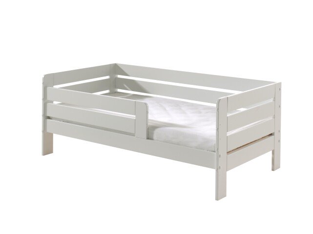 Kinderbett >TODDLER< in Weiß aus Massive Kiefer - 143,6x56x70cm (BxHxT)