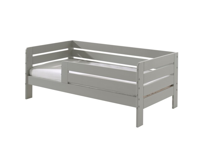 Kinderbett >TODDLER< in Grau aus Massive Kiefer - 143,6x56x70cm (BxHxT)