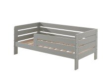 Kinderbett >TODDLER< in Grau aus Massive Kiefer - 143,6x56x70cm (BxHxT)