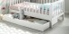 Kinderbett >TODDLER< in Weiß aus Massive Kiefer - 138,5x14x73,6cm (BxHxT)