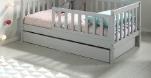 Kinderbett >TODDLER< in Grau aus Massive Kiefer -...