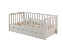 Kinderbett >TODDLER< in Weiß aus Massive Kiefer - 148x60x76cm (BxHxT)