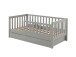 Kinderbett >TODDLER< in Grau aus Massive Kiefer - 148x60x76cm (BxHxT)