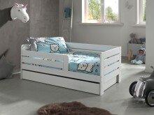 Kinderbett >TODDLER< in Weiß aus Massive Kiefer - 143,6x56x70cm (BxHxT)