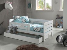 Kinderbett >TODDLER< in Weiß aus Massive Kiefer - 143,6x56x70cm (BxHxT)