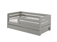 Kinderbett >TODDLER< in Grau aus Massive Kiefer -...