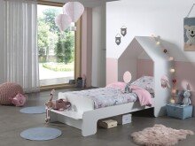 Kinderbett >CASAMI< in Weiß aus MDF - 229,5x147,6x93,6cm (BxHxT)