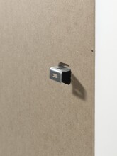 Kleiderschrank >CASAMI< in Korpus Weiß / Front Mint / Rillenprofil waagerecht