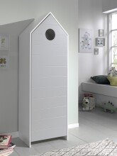 Wäscheschrank >CASAMI< in Korpus Weiß / Front Pink, Weiß, Grau, Mint aus MDF