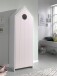 Wäscheschrank >CASAMI< in Korpus Weiß / Front Pink, Weiß, Grau, Mint aus MDF
