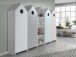 Wäscheschrank >CASAMI< in Korpus Weiß / Front Pink, Weiß, Grau, Mint aus MDF