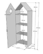 Kleiderschrank >CASAMI< in Korpus Weiß / Front Mint - 115,2x171,3x37 (BxHxT)