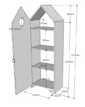Kleiderschrank >CASAMI< in Korpus Weiß / Front Grau - 115,2x171,3x37 (BxHxT)