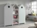 Kleiderschrank >CASAMI< in Korpus Weiß / Front Mint / Front Grau aus MDF