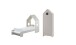 Kinderbett >CASAMI< in Korpus Weiß / Front Pink - 229,5x147,6x93,6 (BxHxT)
