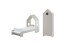 Kinderbett >CASAMI< in Korpus Weiß / Front Pink - 229,5x147,6x93,6 (BxHxT)