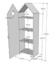 >CASAMI< in Korpus Weiß / Front Grau aus MDF - 229,5x147,6x93,6cm (BxHxT)