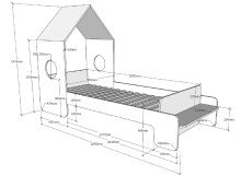 >CASAMI< in Korpus Weiß / Front Grau aus MDF - 229,5x147,6x93,6cm (BxHxT)