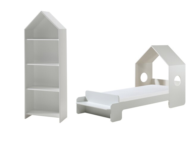 Kinderbett >CASAMI< in Korpus Weiß aus MDF - 229,5x147,6x93,6cm (BxHxT)