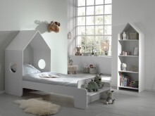 Kinderbett >CASAMI< in Korpus Weiß aus MDF - 229,5x147,6x93,6cm (BxHxT)