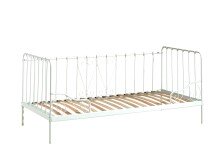 Einzelbett >ALICE< in Weiß aus Metall -...