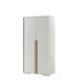 Kleiderschrank >LONDON< in Weiß/Buche - 98,5x195,2x56cm (BxHxT)