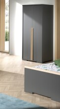 Kleiderschrank >LONDON< in Anthrazit/Buche - 98,5x195,2x56cm (BxHxT)