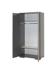 Kleiderschrank >LONDON< in Anthrazit/Buche - 98,5x195,2x56cm (BxHxT)