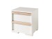 Nachtkommode >LONDON< in Weiß/Buche - 48,1x48,8x40cm (BxHxT)