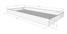 Bettschubkasten >LONDON< in Anthrazit/Buche - 198x17,5x93,7cm (BxHxT)