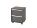 Rollcontainer >LONDON< in Anthrazit/Buche - 48,1x60x44cm (BxHxT)
