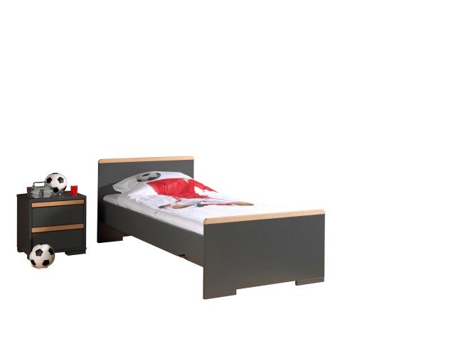 Jugendzimmer-Set >LONDON< in Anthrazit/Buche