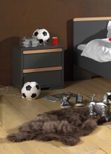 Jugendzimmer-Set >LONDON< in Anthrazit/Buche