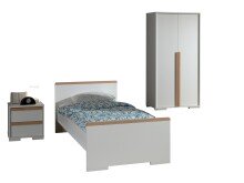 Jugendzimmer-Set >LONDON< in Weiß/Buche