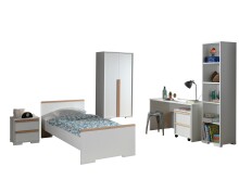 Jugendzimmer-Set >LONDON< in Weiß/Buche