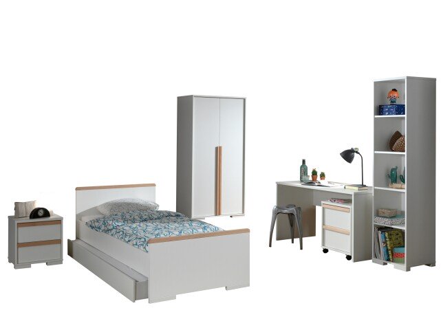 Jugendzimmer-Set >LONDON< in Weiß/Buche