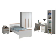 Jugendzimmer-Set >LONDON< in Weiß/Buche