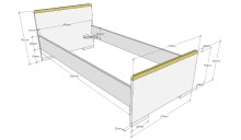 Jugendzimmer-Set >LONDON< in Weiß/Buche - 97x76,1x205cm (BxHxT)
