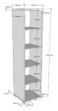Jugendzimmer-Set >LONDON< in Weiß/Buche - 97x76,1x205cm (BxHxT)