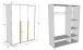 Jugendzimmer-Set >LONDON< in Weiß/Buche - 97x76,1x205cm (BxHxT)
