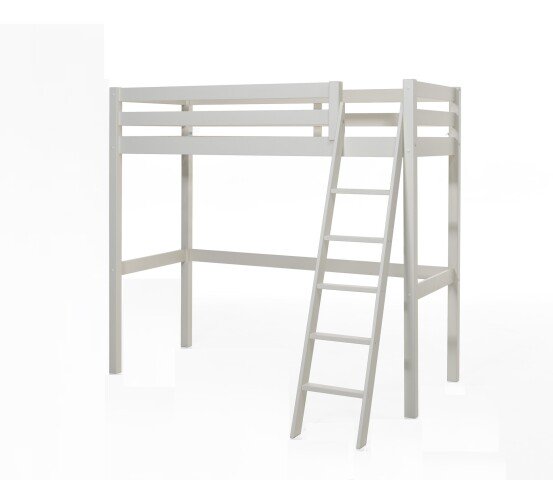 Hochbett >PINO< in Kiefer massiv weiß lackiert - 209x190x165 (BxHxT)