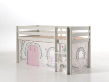 Spielbett >PINO< in Kiefer massiv weiß...