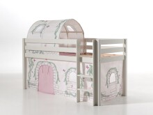 Spielbett >PINO< in Kiefer massiv weiß...